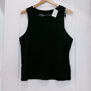New J. Crew GIRLFRIEND Tank Top Jet Black L Large